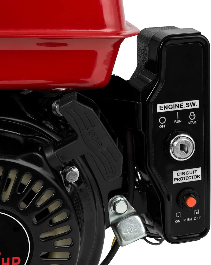 EBERTH 6,5 PS 4,8 kW Benzinmotor Standmotor Kartmotor mit Reduktionsgetriebe 2:1, E-Start, Benzin Mo