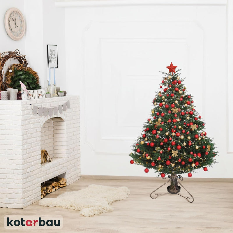 KOTARBAU® Weihnachtsbaumständer mit Wassertank ⌀ 50 mm Christbaumständer Altgold Stahl mit Wasserbeh