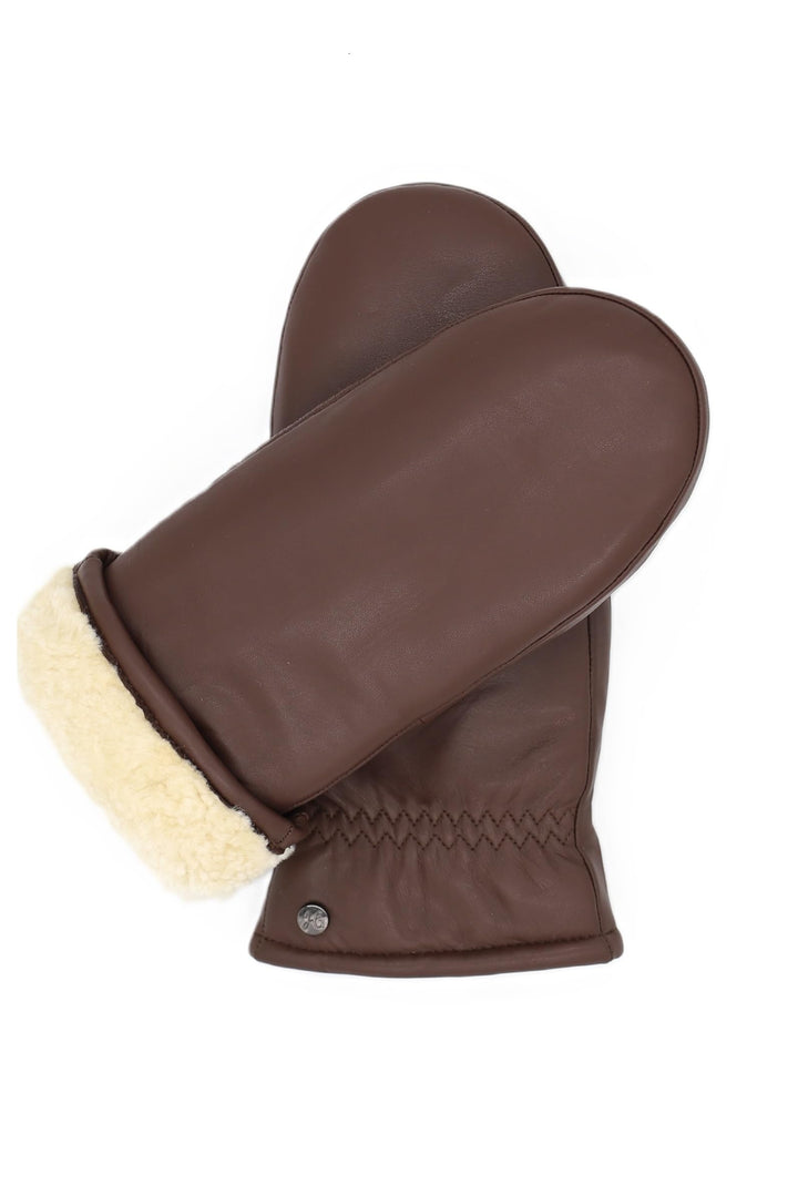 Fäustlinge aus reinem Merino Lammfell und robustem Lammnappa Leder, Touchscreen-fähig, Damen, Lammfe