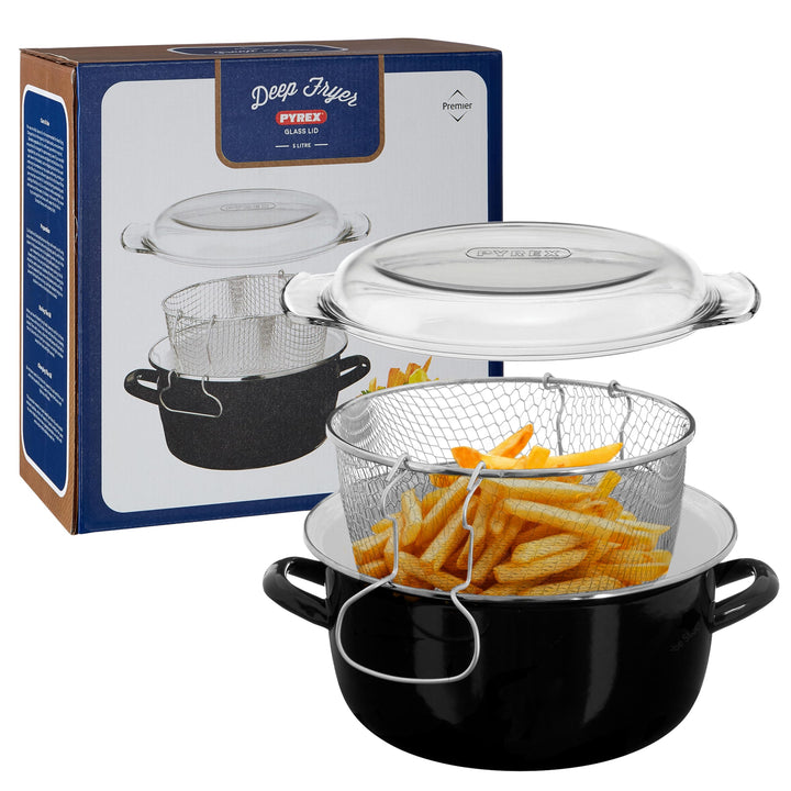 Premier Housewares 102102 Friteuse, metall, 5 liters, schwarz Schwarz Fritteuse, Schwarz Fritteuse