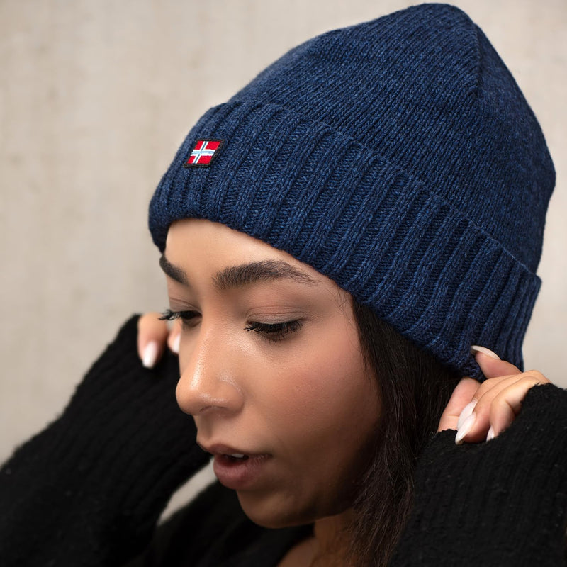 ACE Norway Winter-Mütze - Strick-Mütze aus Schaf-Wolle für Erwachsene - Woll-Beanie für Damen & Herr