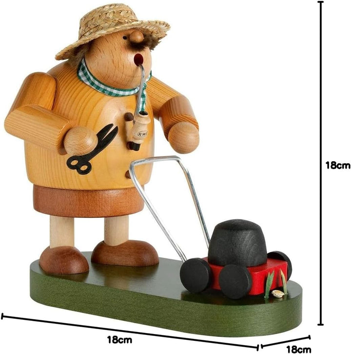 KWO Olbernhau 21582 Räuchermännchen Hobby-Gärtner, 18 cm