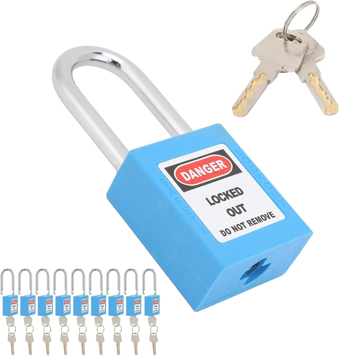 Lockout Tagout Schlösser 10 Sätze Sicherheitsvorhängeschlösser Stahlträgerisoliertes Korrosionsschut
