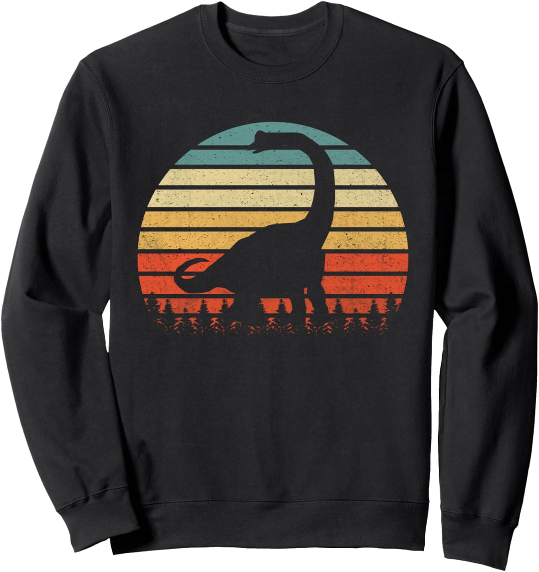 Vintage Brontosaurus Dinosaurus Sonnenuntergang Retro Sweatshirt