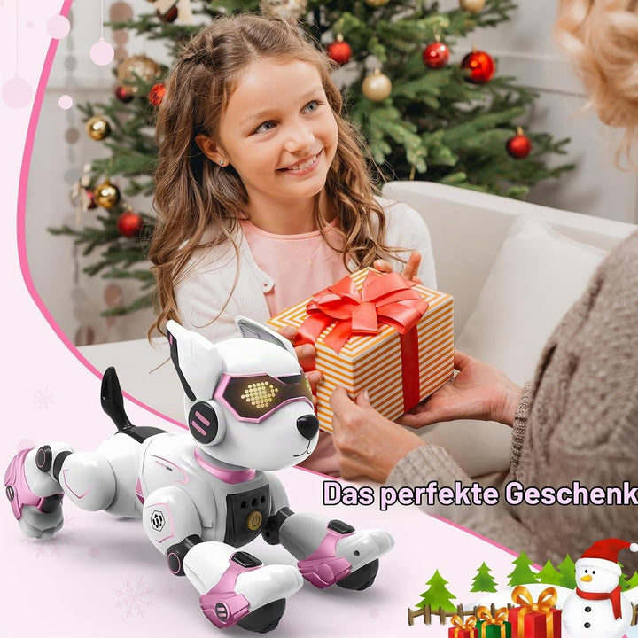PRANITE Roboter Hund, Programmierbarer Roboterhund Kinder Ferngesteuerter Spielzeug, Wiederaufladbar