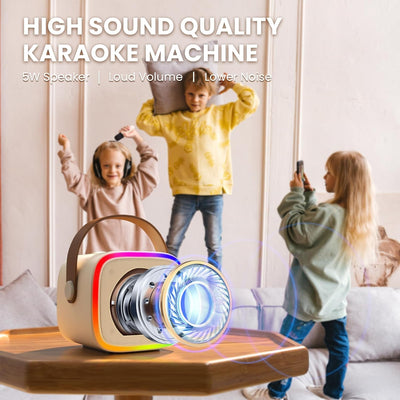 BONAOK Mikrofon Karaoke Maschine, Bluetooth Karaokemaschinen für Kinder Erwachsene, Tragbarer Karaok