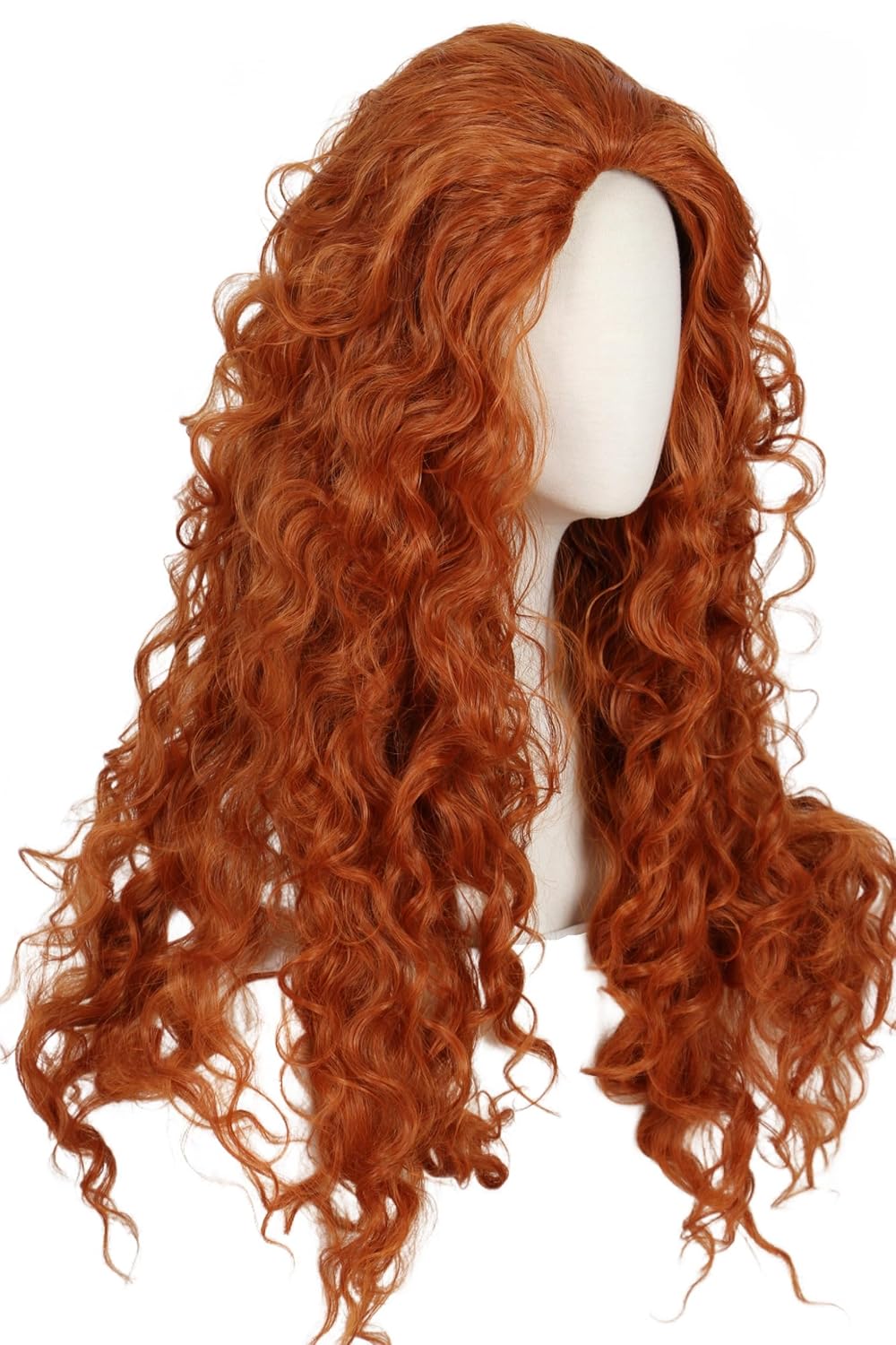 Linfairy Lange Lockige Orange Perücke Kostüm Halloween Cosplay Perücke