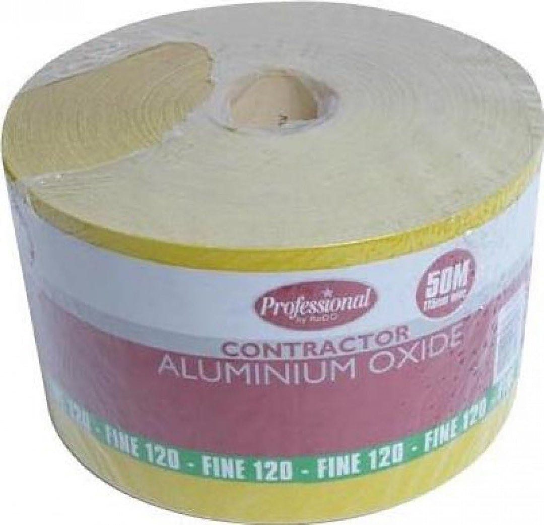 ProDec Schleifpapier aus Aluminiumoxid, Körnung 120, 50 m, Körnung 120, zum Schleifen von Holz, Farb