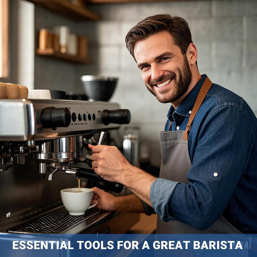 51 mm Espresso-Stampfer und -Verteiler, Doppelkopf-Kaffeewaage, kompatibel mit 51 mm Siebträger, ein