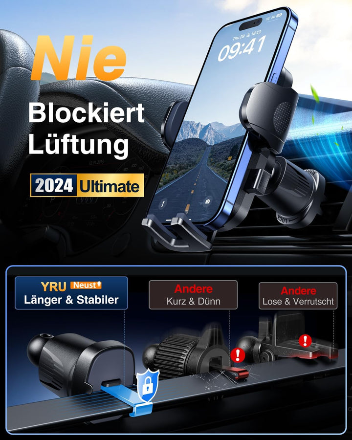 Handyhalterung Auto [2024 Best] Handy Halterung Auto [Stärkst Saugnapf & Clip] Universal Auto Handyh