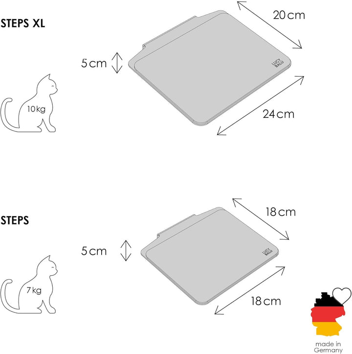 LucyBalu® STEPS Katzentreppe Wand Innen & Aussen 3er Set | Katzen Kletterwand | Wandpark für Katzen