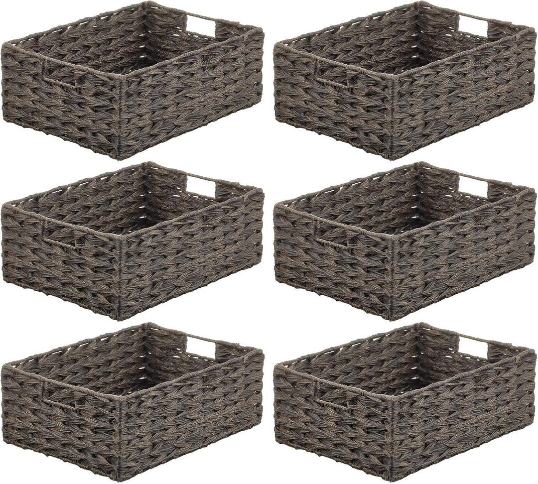 mDesign Woven Farmhouse Kitchen Pantry Food Storage Organizer Basket Box - Container Organization fo