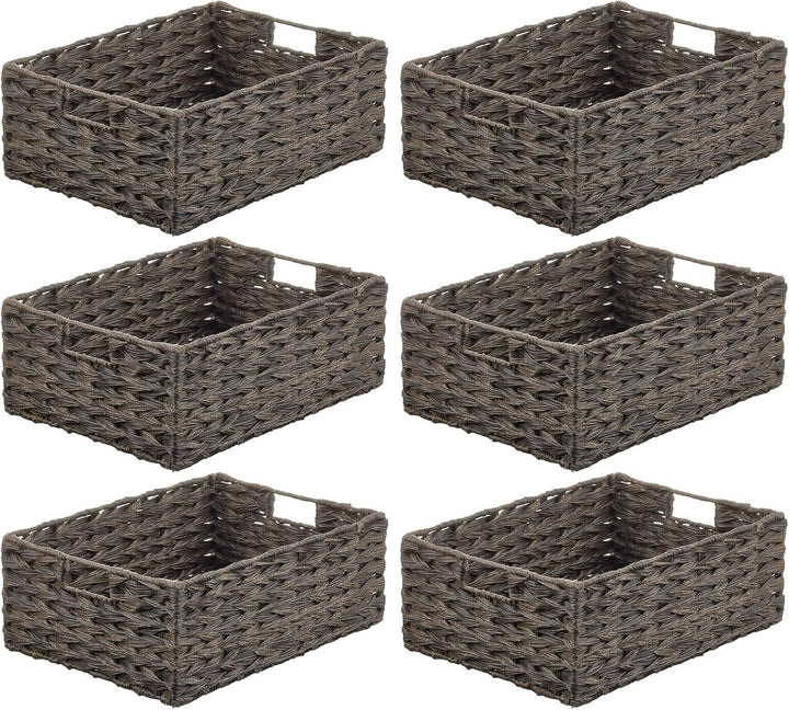 mDesign Woven Farmhouse Kitchen Pantry Food Storage Organizer Basket Box - Container Organization fo
