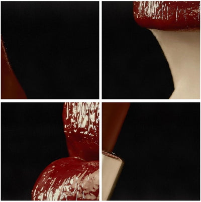 Bilder auf Leinwand 70x70cm Leinwandbild Frau rote Lippen Lippenstift Gesicht Gross Wanddeko Bild Sc