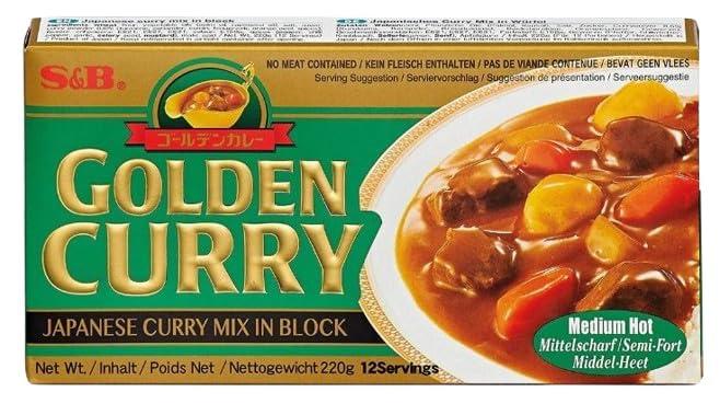 3x220g S&B GOLDEN CURRY GREEN - Japanese Curry Mix - vegetarian no meat contained - Geschmack: Mediu