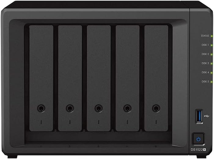 Synology DS1522+ 30TB 5-Bay Desktop NAS-Lösung, vorinstalliert mit 5 x 6TB Seagate IronWolf Festplat