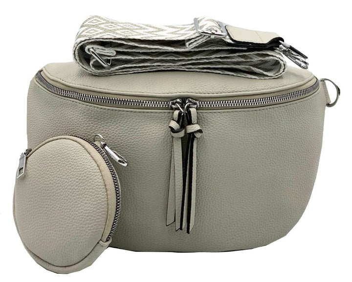 stylx Crossbody Bag Damen Leder Breiter Gurt Handtasche Umhängetasche Moderne Taschen mit breitem Sc