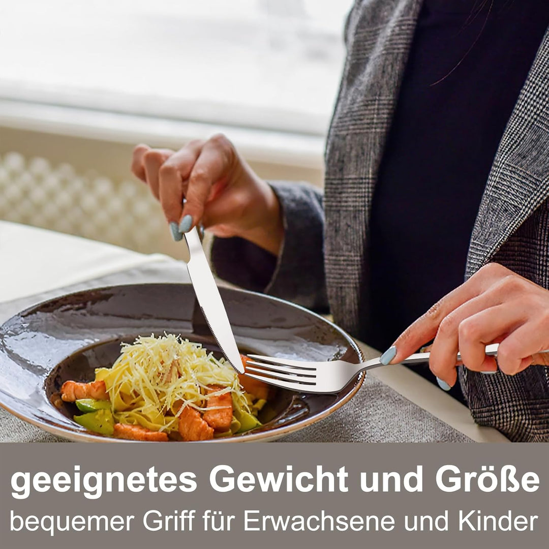 Besteck Set 12 Personen, 60 teilig Edelstahl Besteckset, Essbesteck Set mit Messer Gabel Löffel, Ede