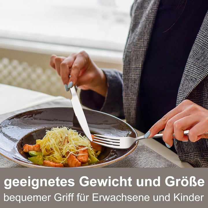 Besteck Set 12 Personen, 60 teilig Edelstahl Besteckset, Essbesteck Set mit Messer Gabel Löffel, Ede