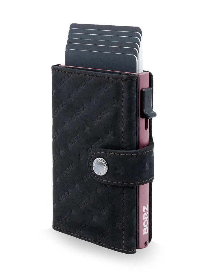Kartenetui mit Münzfach AirTag kompatibel I Slim Wallet mit RFID Schutz I Mini Portemonnaie für Herr