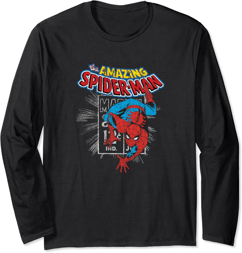 Marvel The Amazing Spider-Man Vintage Comic Poster Langarmshirt