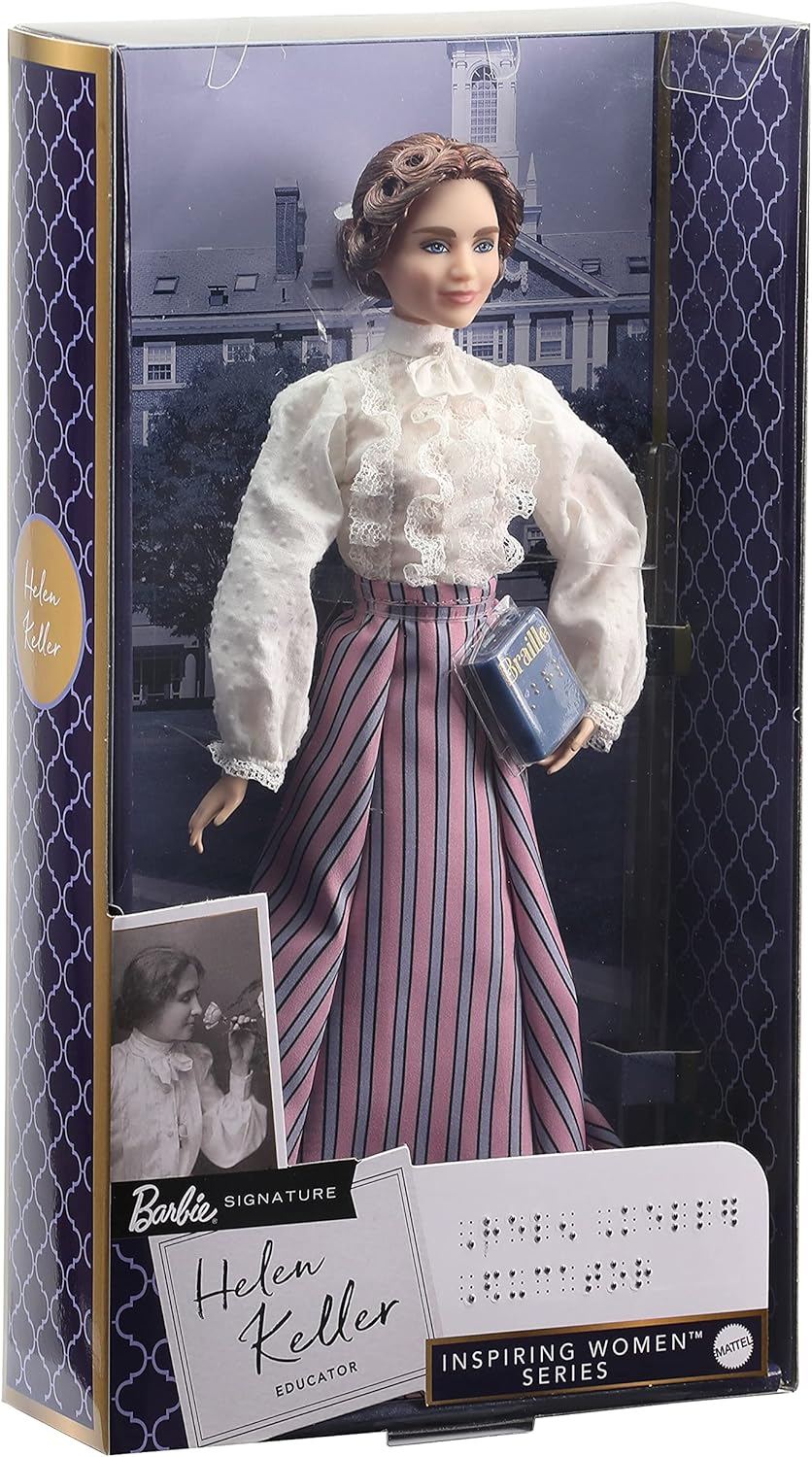 Barbie GTJ78 - Inspiring Women Helen Keller Puppe, Geschenk für Sammler und Kinder, Spielzeug ab 6 J