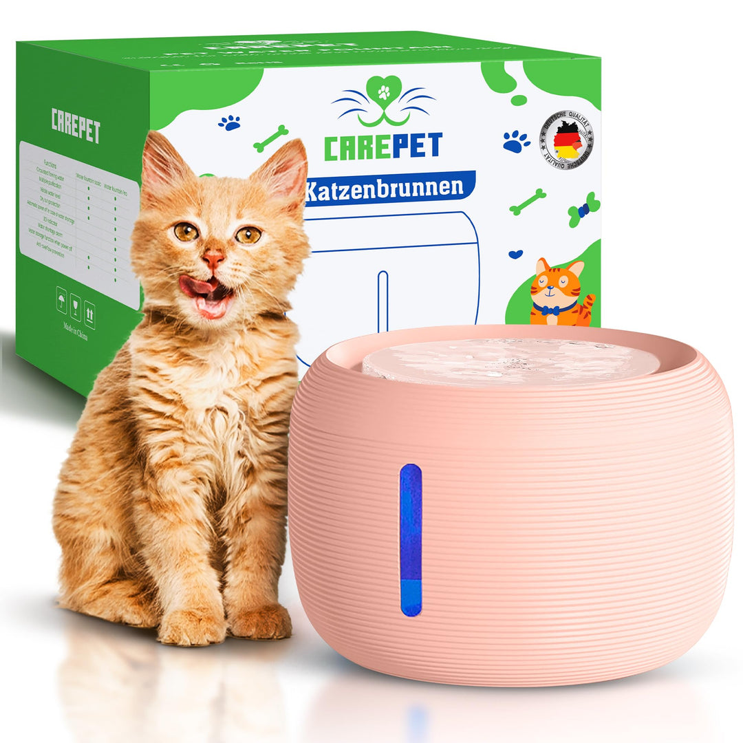 CarePet® Katzen- und Hunde-Trinkbrunnen - 2,5L Automatischer Trinkbrunnen mit Aktivkohlefilter, Ultr