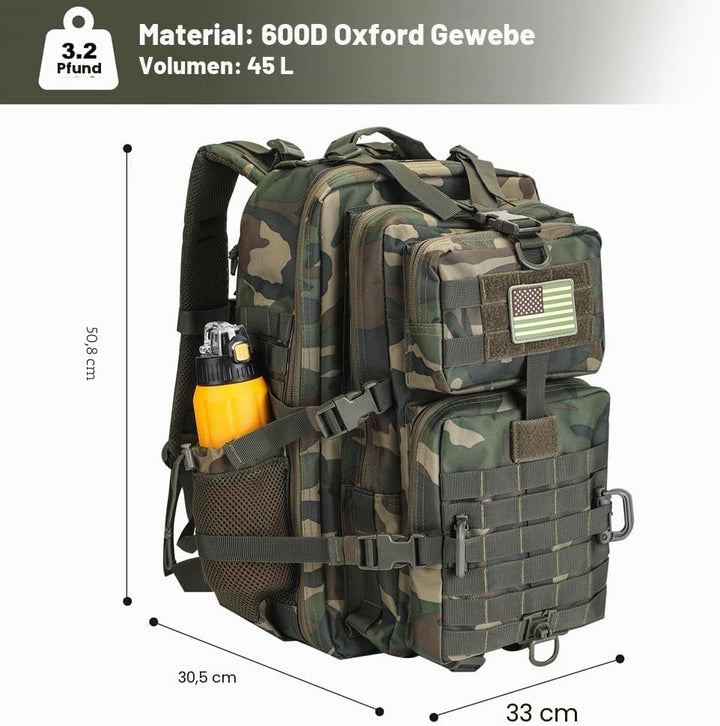 Hannibal Tactical Militär Taktischer Rucksack Cooper Rucksack Armee Assault Pack 3 Tage Bug Out Go B