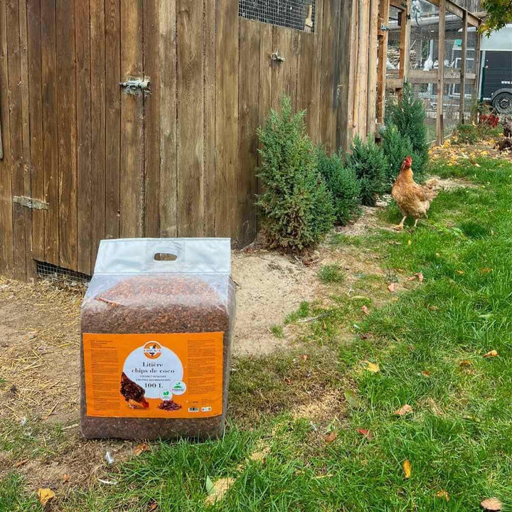 horizont Kokoseinstreu 100 L grob | biologisch abbaubar und kompostierbar, Kokoschips, für Geflügel,