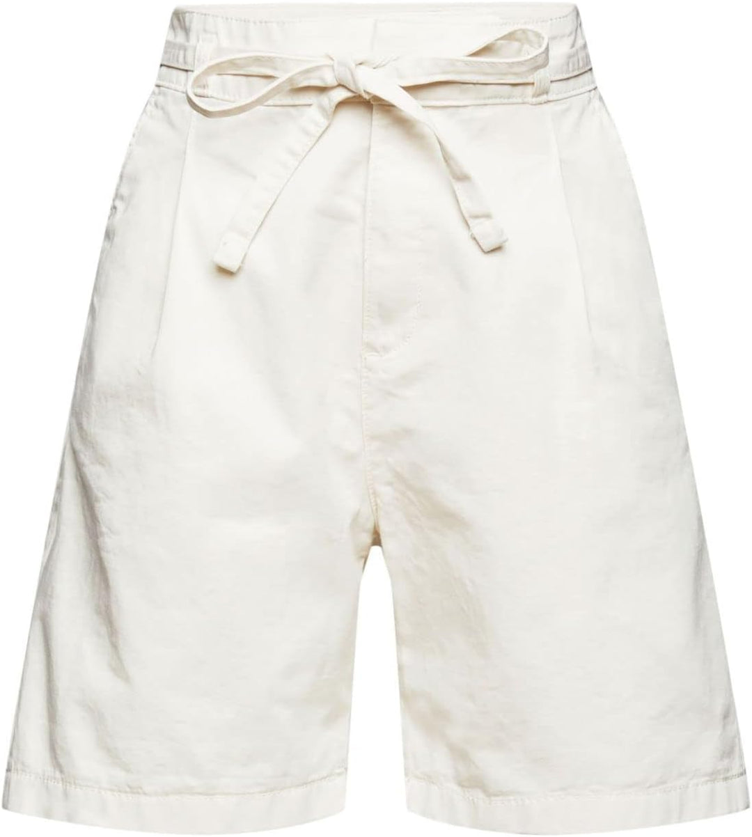 ESPRIT Shorts mit Bindegürtel, Bio-Baumwolle 44 110/Off White, 44 110/Off White