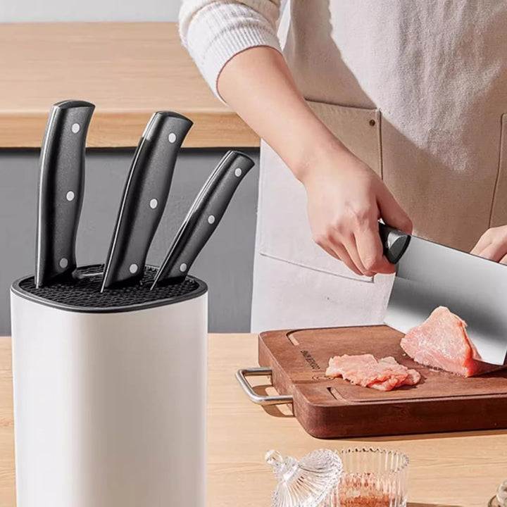 Messerblock ohne Messer Universal - Weisser Messerhalter | Küchenmesser Organizer für Alle Messertyp