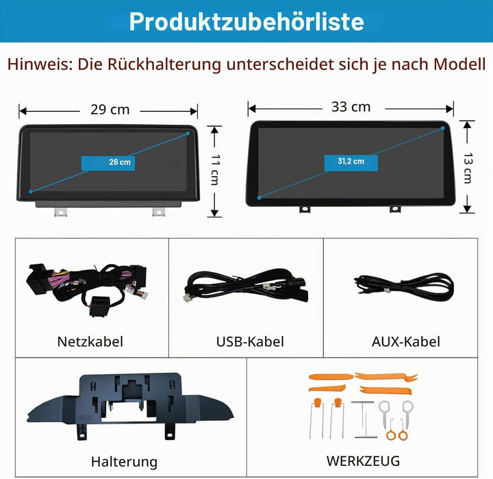 Ninetom Autoradio 12,3 Zoll Touchscreen mit kabellosem Carplay und Android Auto für 2013-2016 BMW 3e