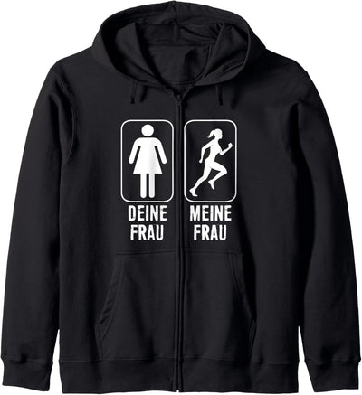 Laufen Joggen Deine Frau Meine Geschenk Sport Fitness Kapuzenjacke