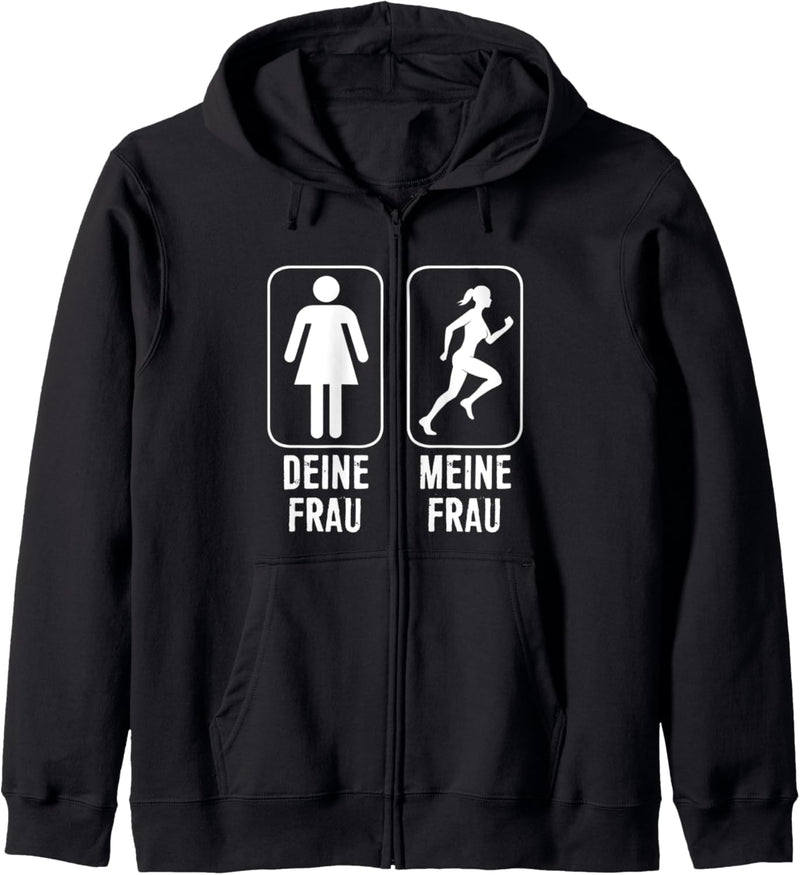 Laufen Joggen Deine Frau Meine Geschenk Sport Fitness Kapuzenjacke