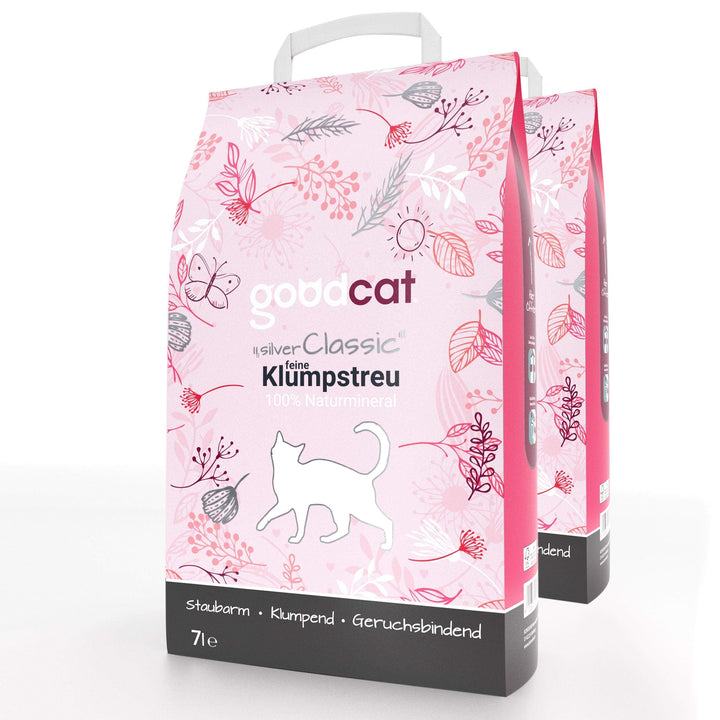 goodcat Silver Classic - Katzenstreu Klumpstreu Naturprodukt, stark klumpend 7 l (2er Pack), 7 l (2e