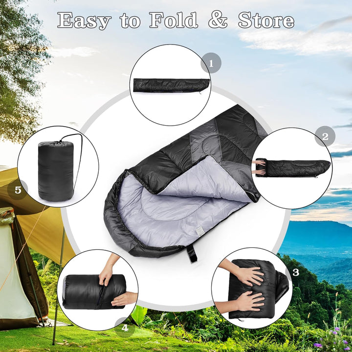 Schlafsack 3-4 Jahreszeite für Outdoor Camping Warme Einzelne Erwachsene Wasserdicht Leichter Ultral