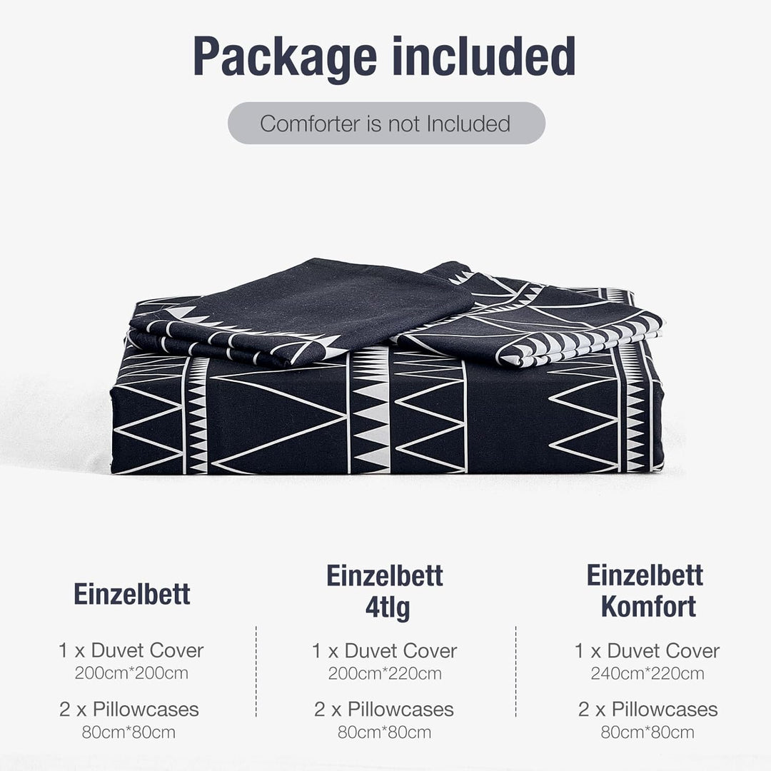 Lekesky Bettwäsche 220x200 3 teilig-Mikrofaser Bettbezug und Kopfkissenbezüge Set mit Schickem Gestr