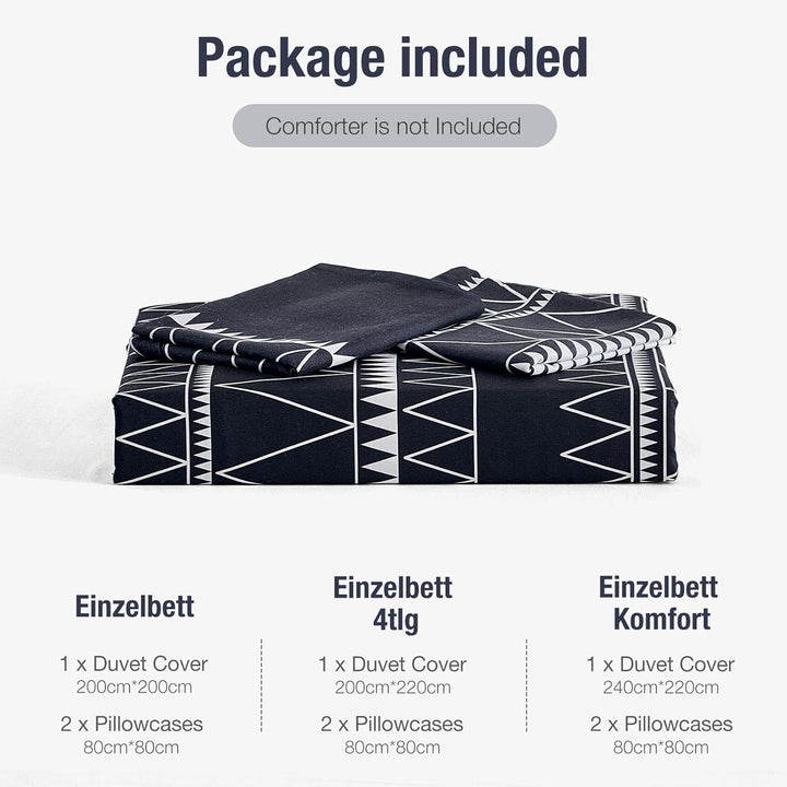 Lekesky Bettwäsche 220x200 3 teilig-Mikrofaser Bettbezug und Kopfkissenbezüge Set mit Schickem Gestr