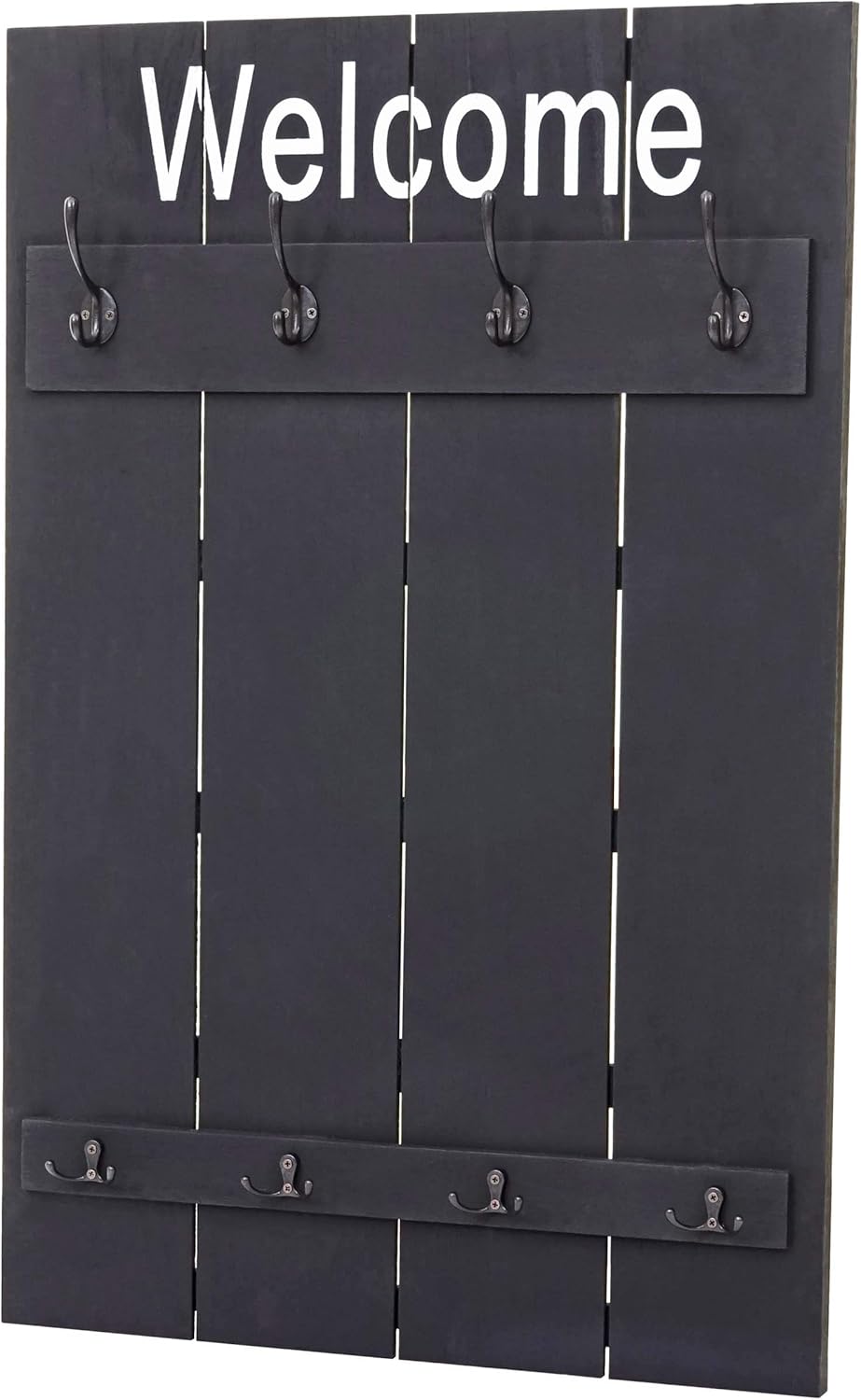 Mendler Wandgarderobe HWC-C89AM Welcome, Garderobe Garderobenpaneel, Shabby-Look Vintage, 91x60cm -