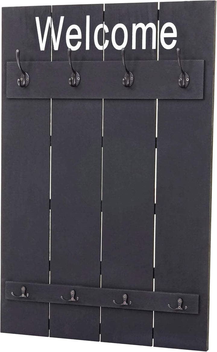 Mendler Wandgarderobe HWC-C89AM Welcome, Garderobe Garderobenpaneel, Shabby-Look Vintage, 91x60cm -