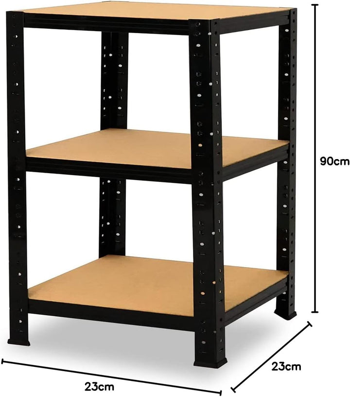 shelfplaza® 90x23x23cm Black Schwerlastregal schwarz/Metallregal schwarz 3 Böden à 175kg Tragkraft/L