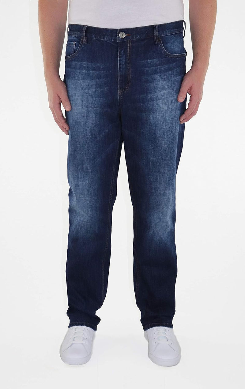 Herren grosse Grössen Jeans Tapered Fit mit elastischem Bund Marc 30W Blau, 30W Blau