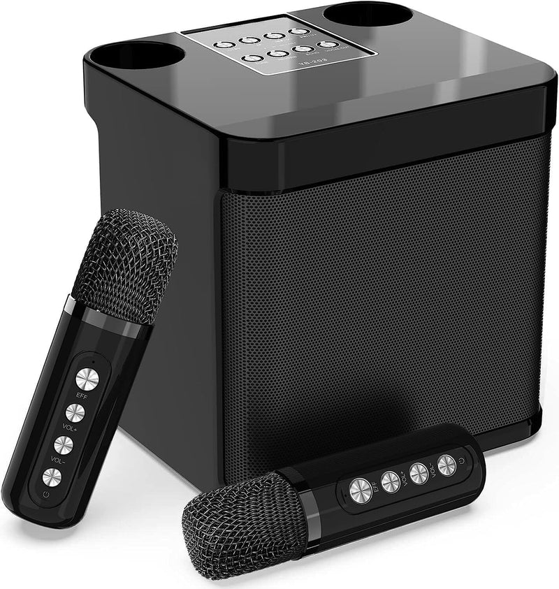 Karaoke Maschine,Bluetooth Karaoke Anlage mit 2 Mikrofonen, Lautsprecher Tragbares PA Anlage Karaoke