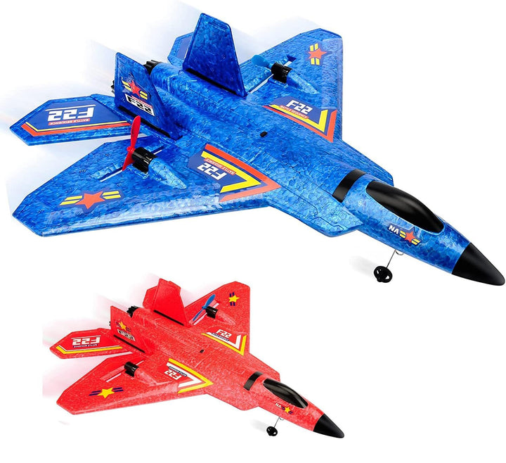 Fremego F-22 RC Flugzeug für Anfänger, 2 Stück 2.4Ghz Ferngesteuertes Flugzeug Raptor Fighter Flugze