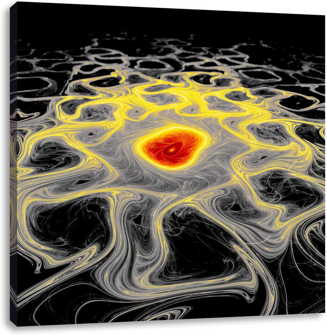 Pixxprint leuchtendes Lava Muster als Leinwandbild/Grösse: 70x70 cm/Wandbild/Kunstdruck/fertig bespa