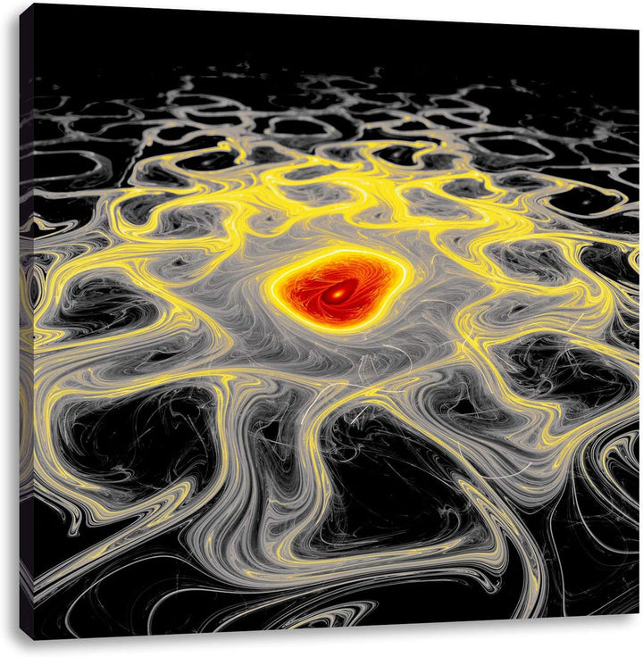 Pixxprint leuchtendes Lava Muster als Leinwandbild/Grösse: 70x70 cm/Wandbild/Kunstdruck/fertig bespa