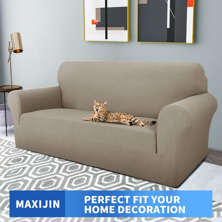 MAXIJIN Creative Jacquard Couchbezüge für 2-Sitzer, Super Stretch rutschfeste Liebessitz Sofabezug f