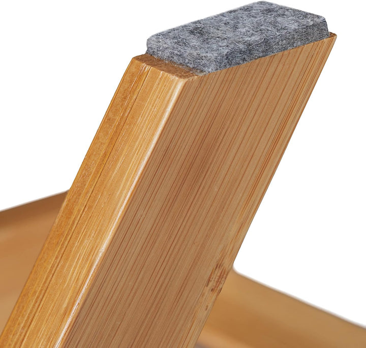 Relaxdays Blumentreppe, mit 3 Ablagen, für die Fensterbank, aus Bambus, Pflanzenregal, HBT: 17 x 51,