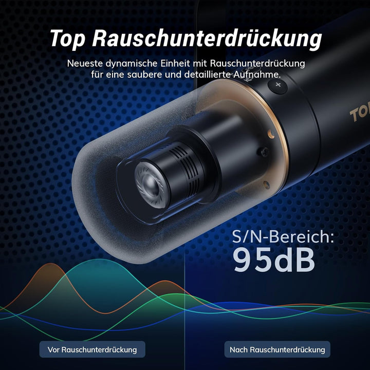 TONOR Dynamisches Microphone mit XLR/USB Kabel, Mikro PC mit Mute Button, Vocal Mic Gesangsmikrofon