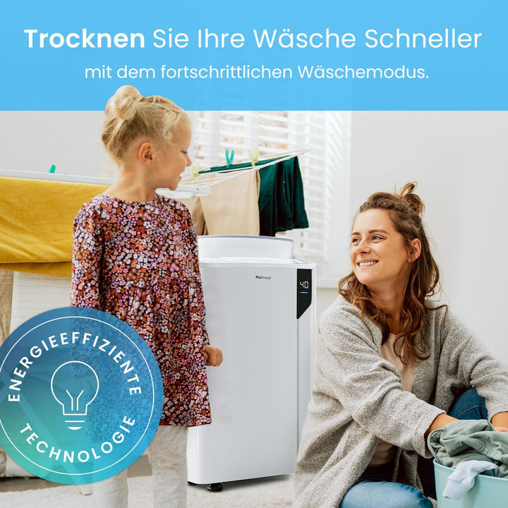 Pro Breeze Luftentfeuchter 20L in 24h Entfeuchtungsleistung - Luftentfeuchter elektrisch mit Wäschem
